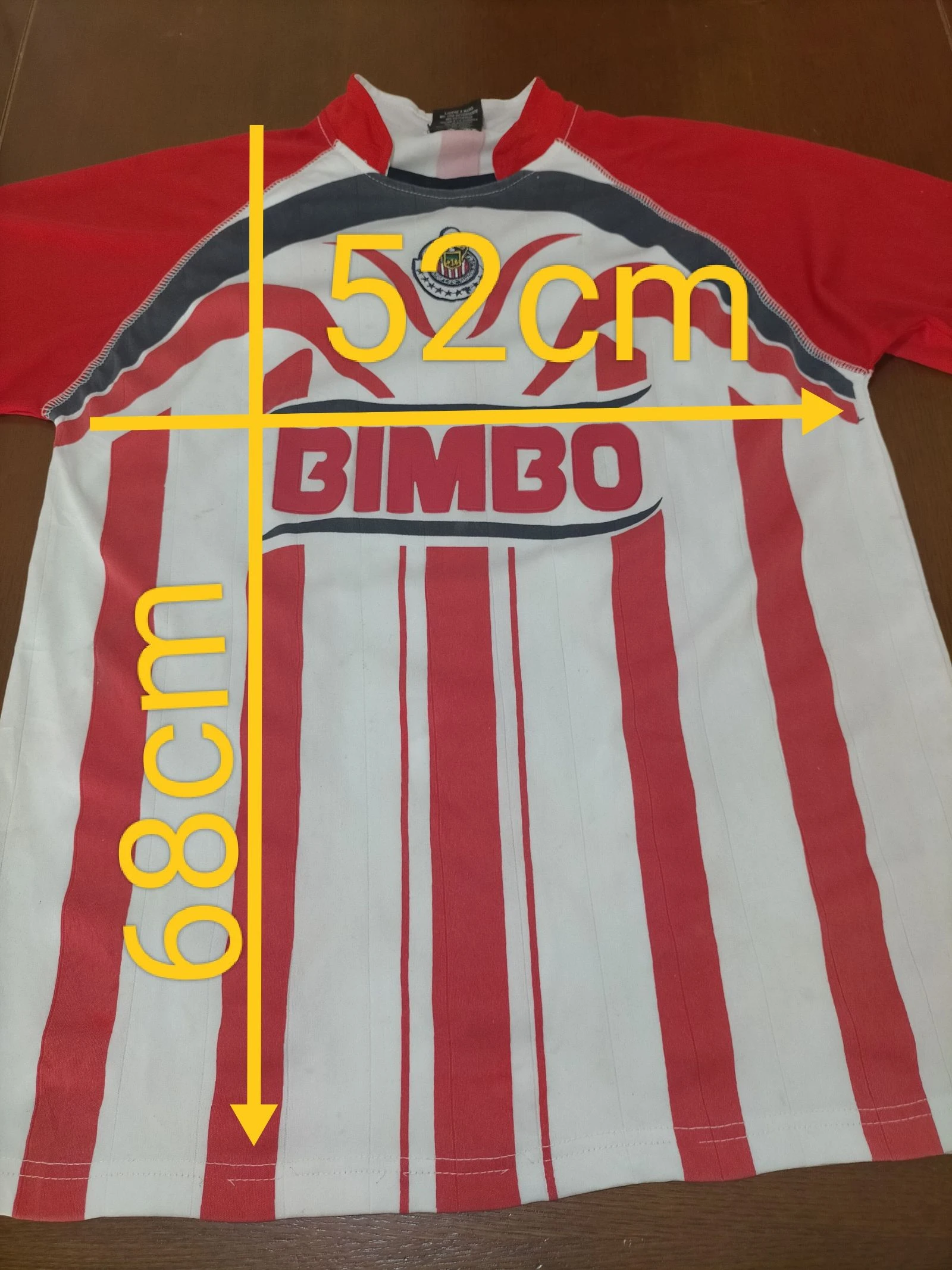 Chivas Guadalajara Voetbalshirt Bimbo Sponsor Goler Vintage Stijl Rood Wit Jersey Mexico – photo 9